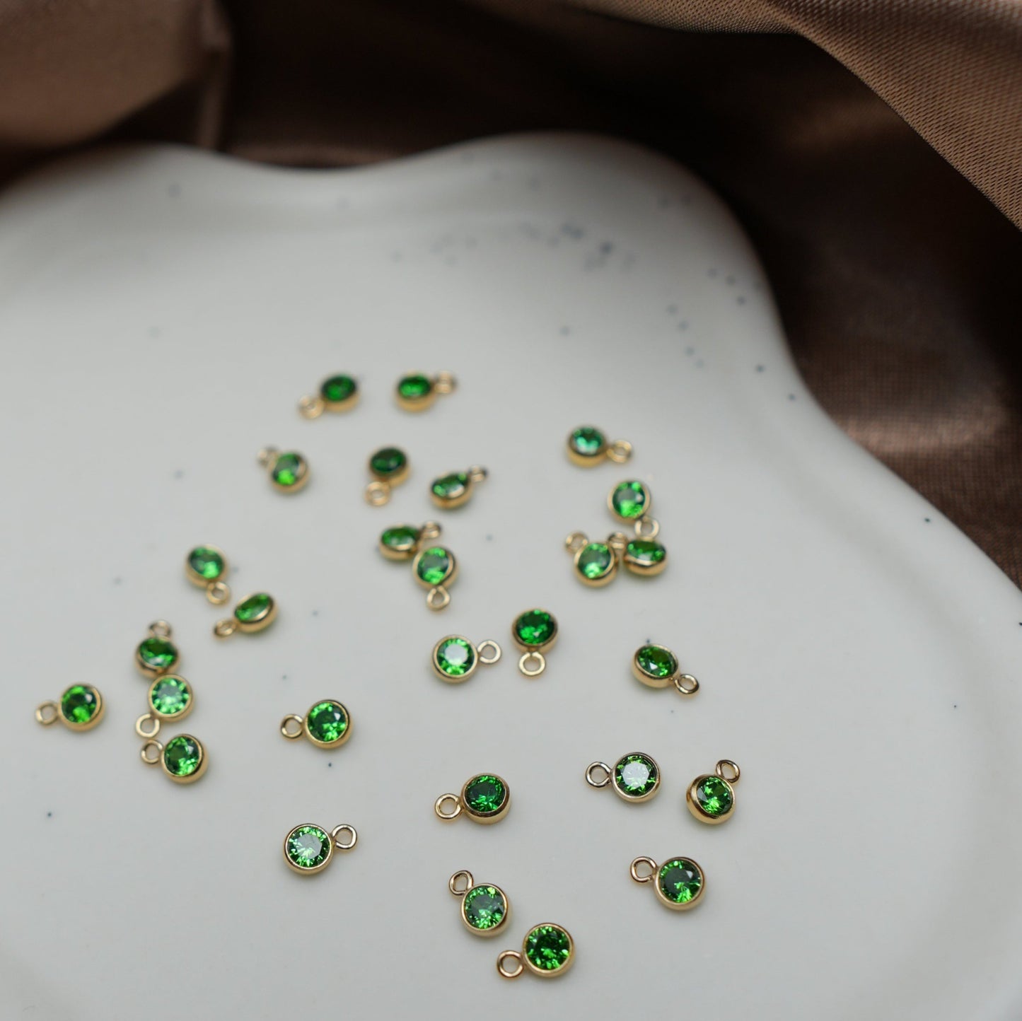 Gold Filled Green Charm