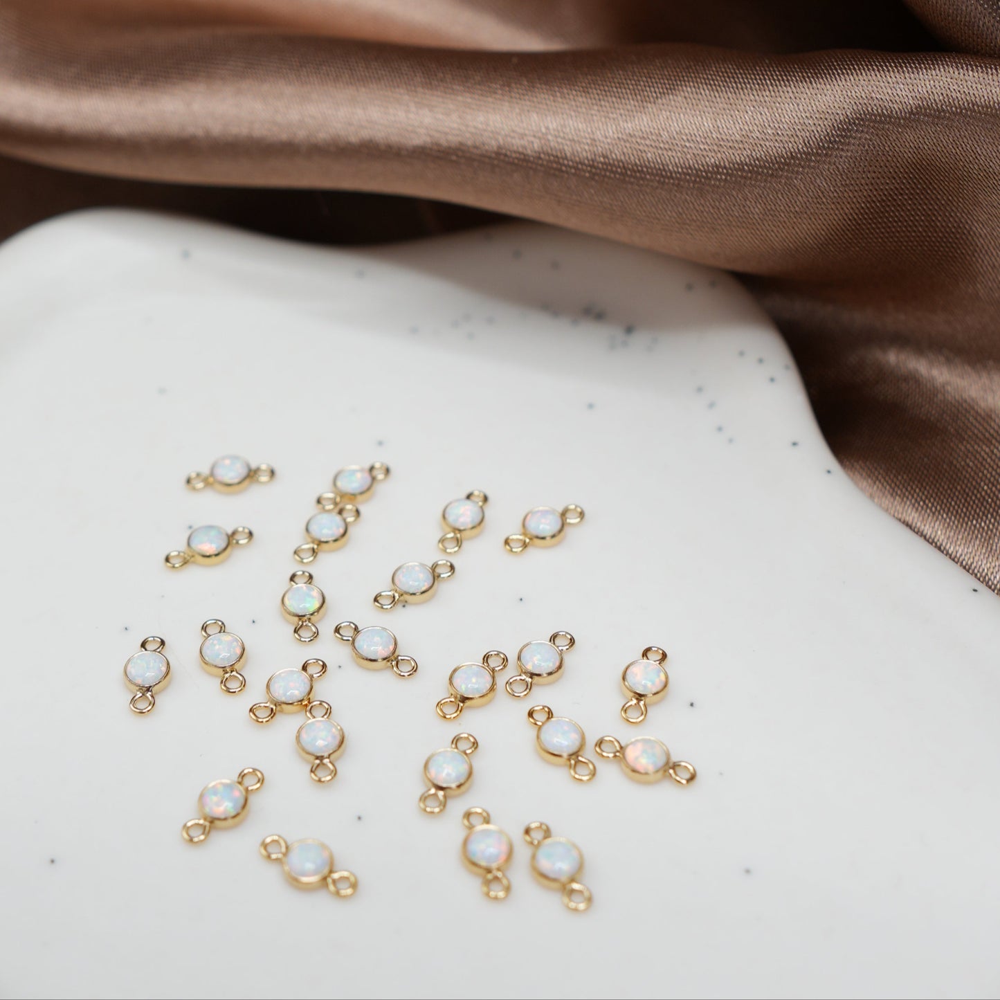 Gold Filled Opal Connector Charm