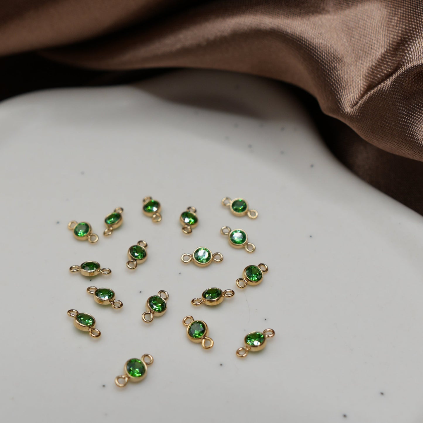 14K Gold Filled Green Connector Charm