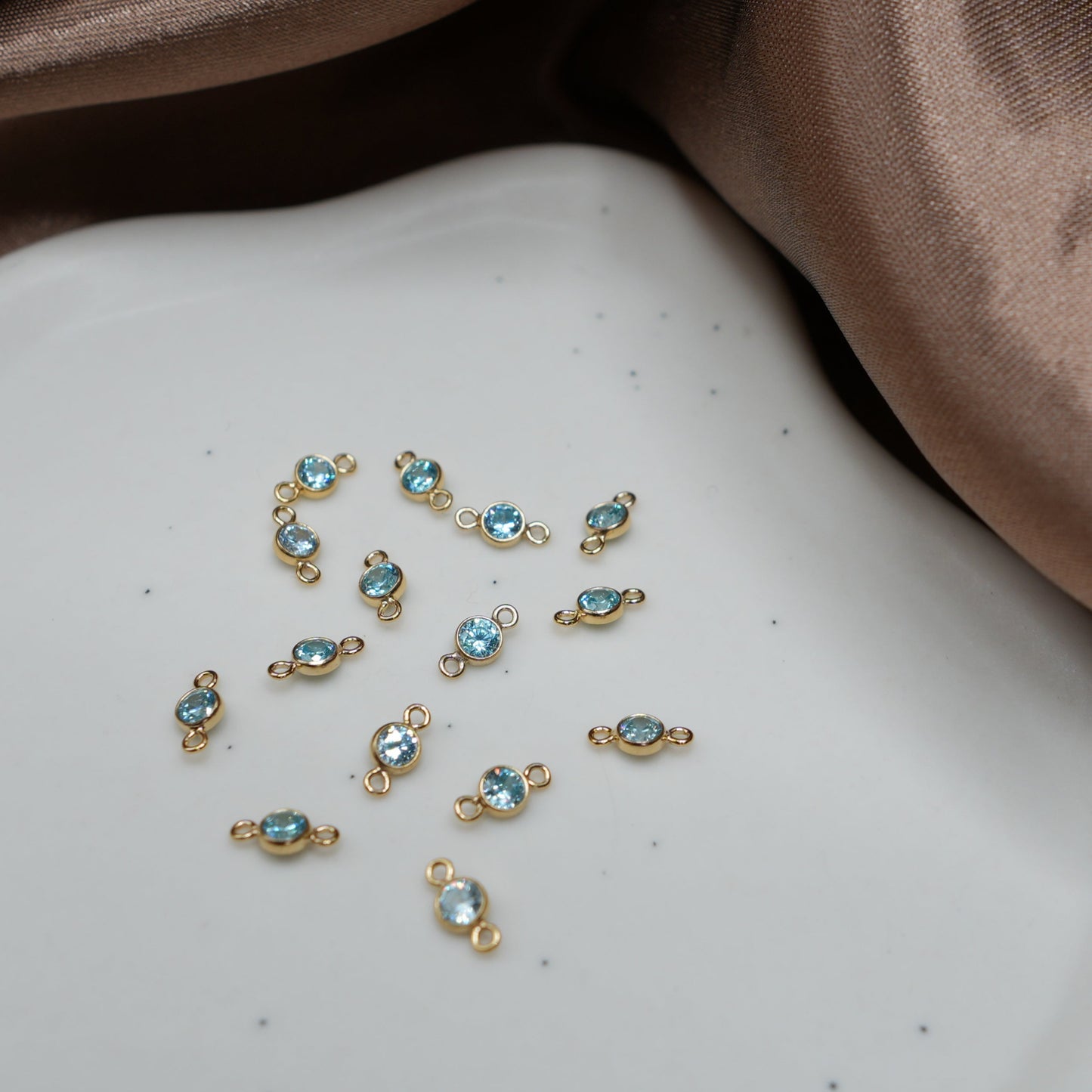 14K Gold Filled Aquamarine Connector Charm