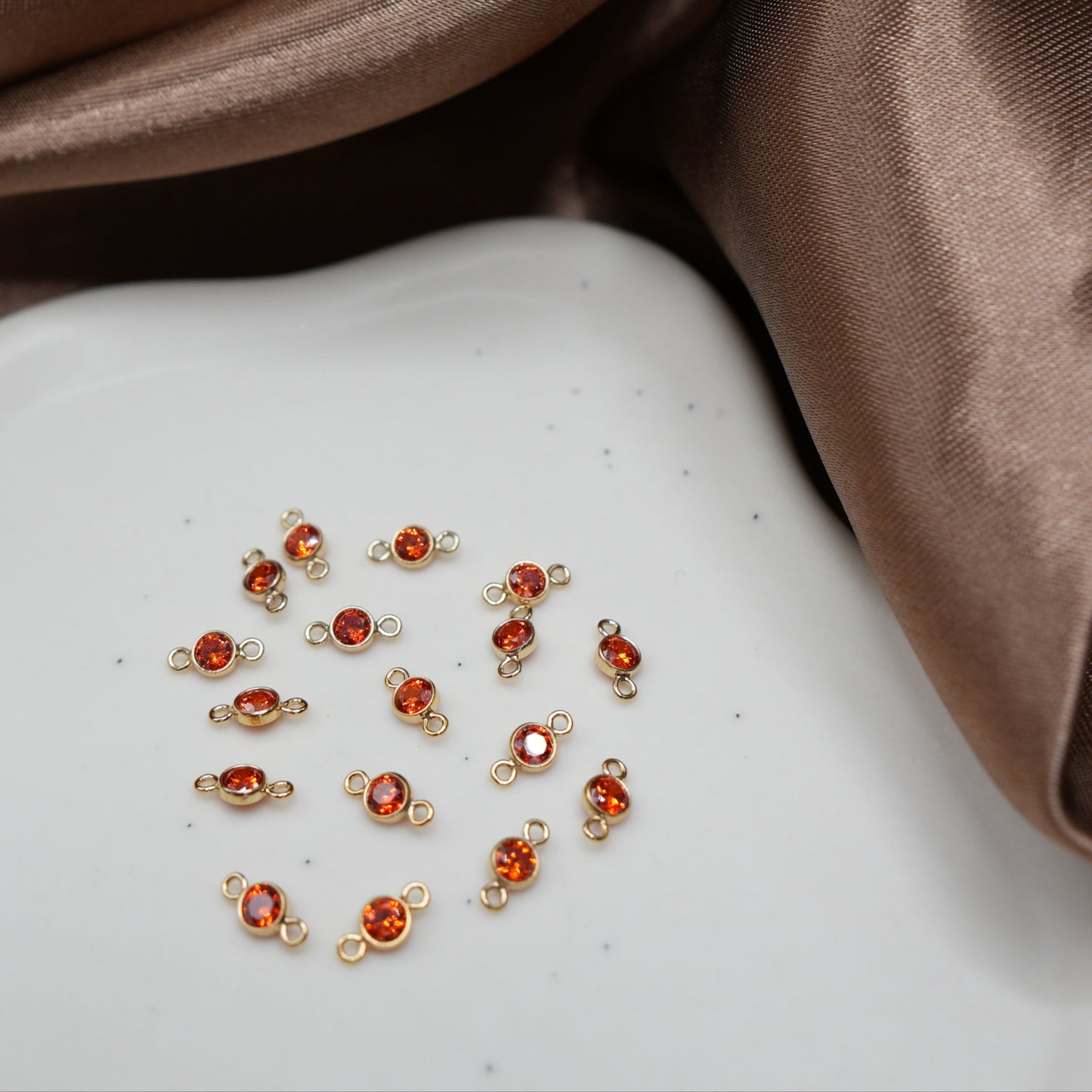 Gold Filled Ruby Connector Charm