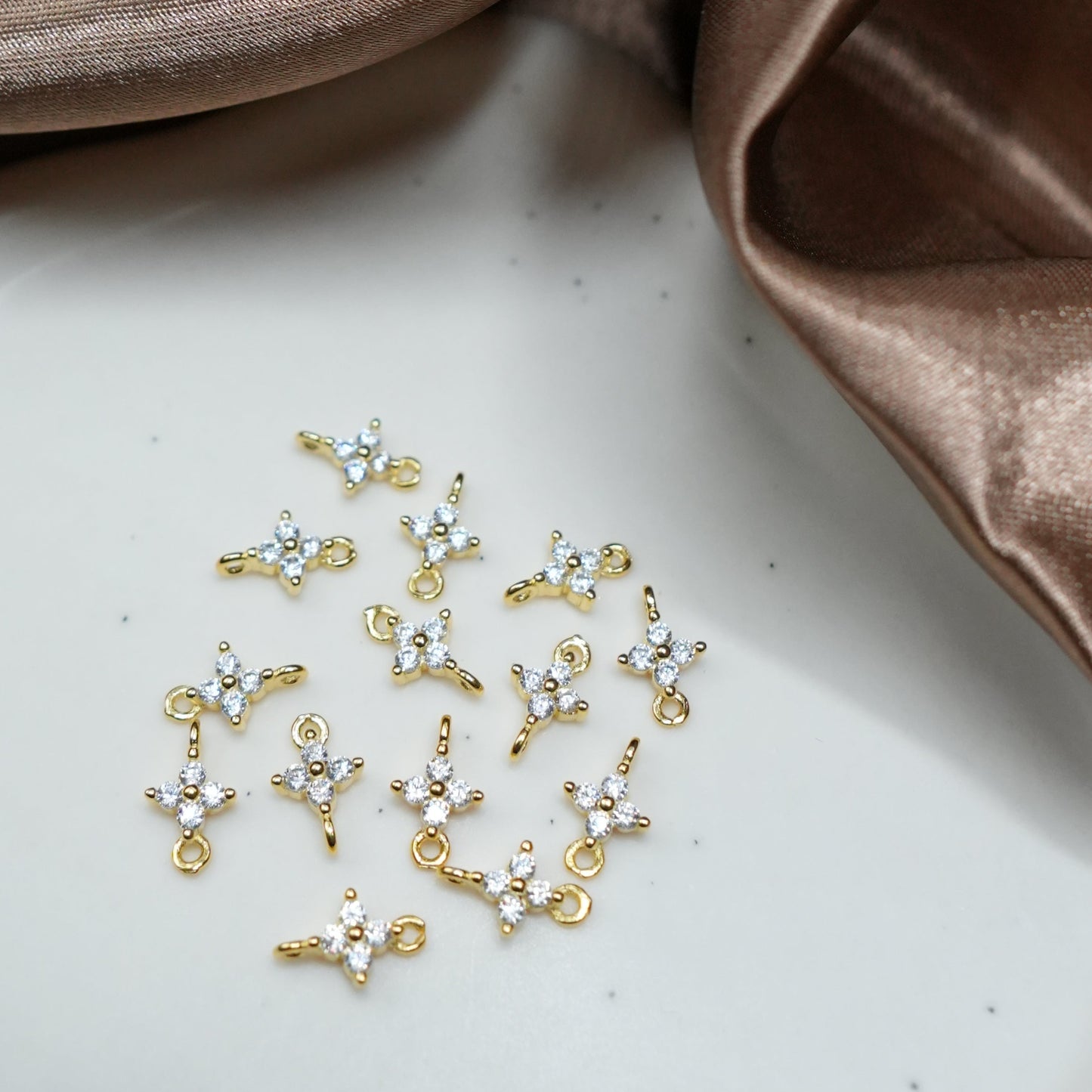 Gold Plum Blossom Connector Charm