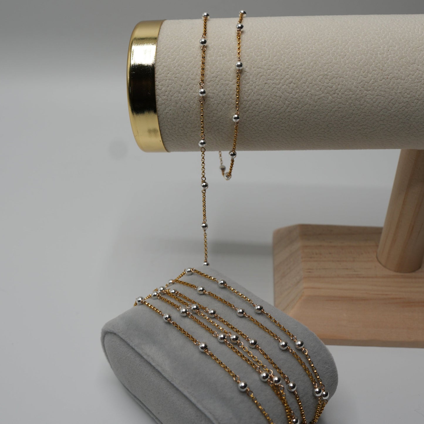 Gold Filled & Sterling Silver Beaded Chain
