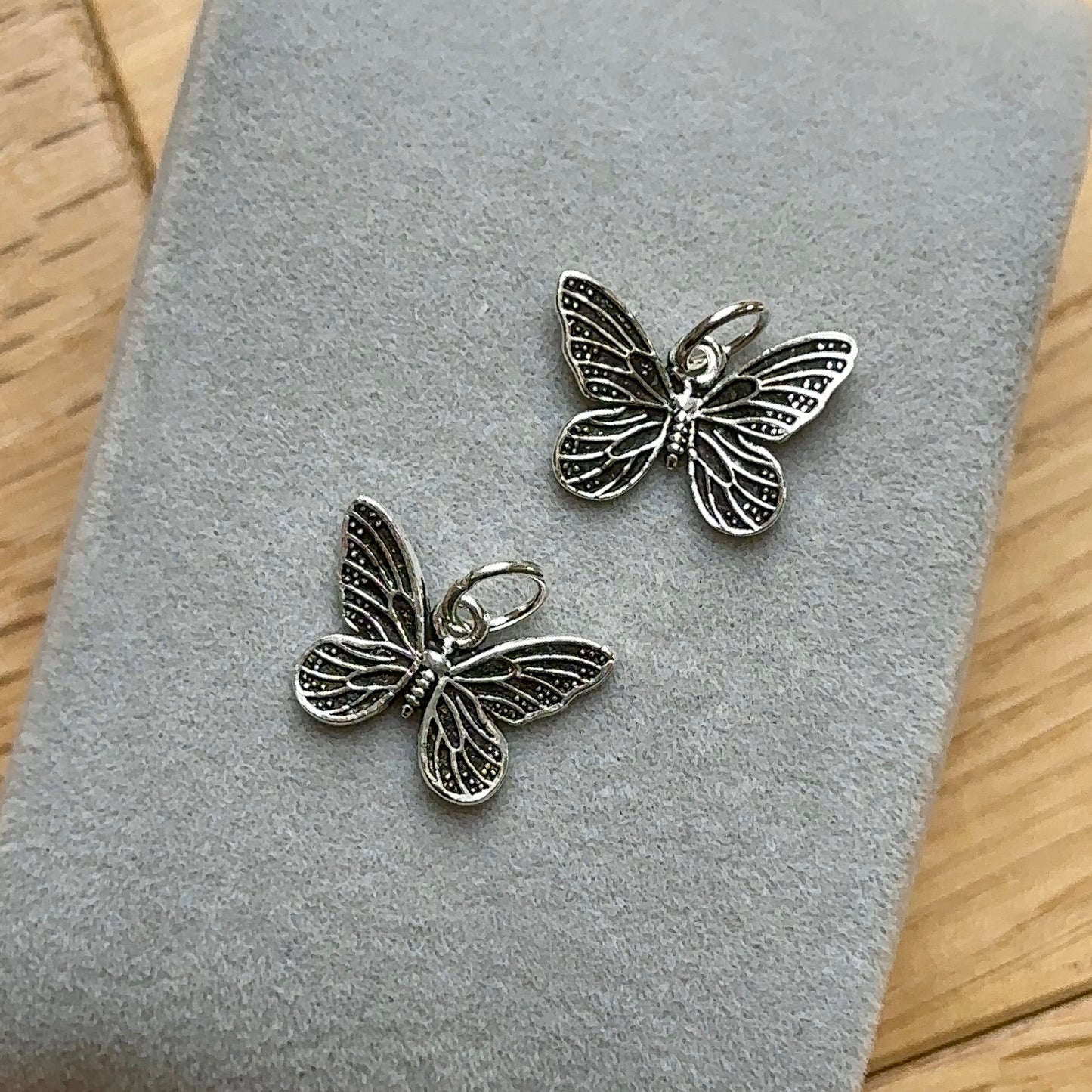925 Sterling Silver Black Butterfly Pendant Charm