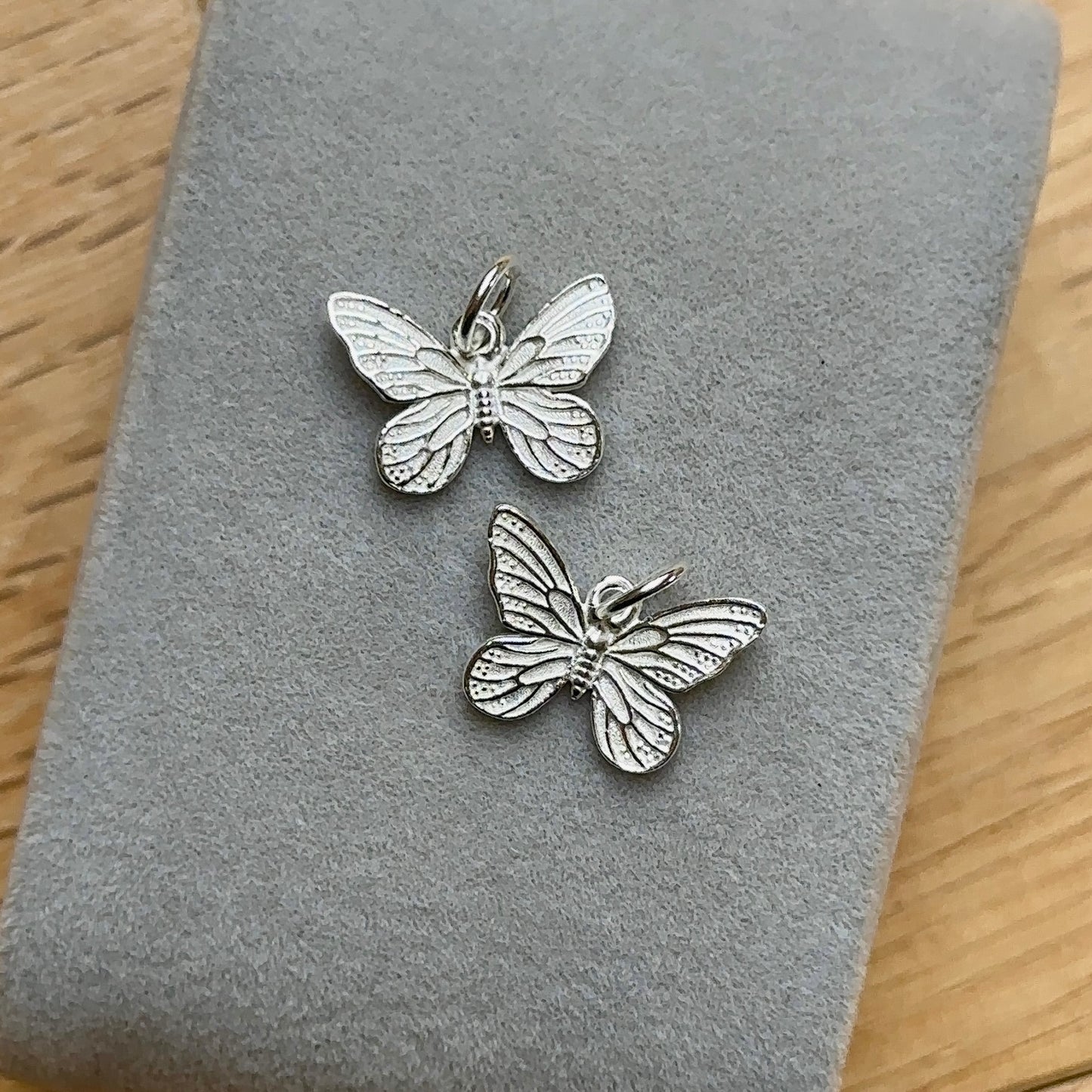 925 Sterling Silver Butterfly White Pendant Charm