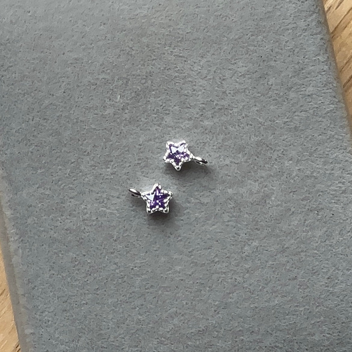 Sterling Silver Purple Star Pendant Charm