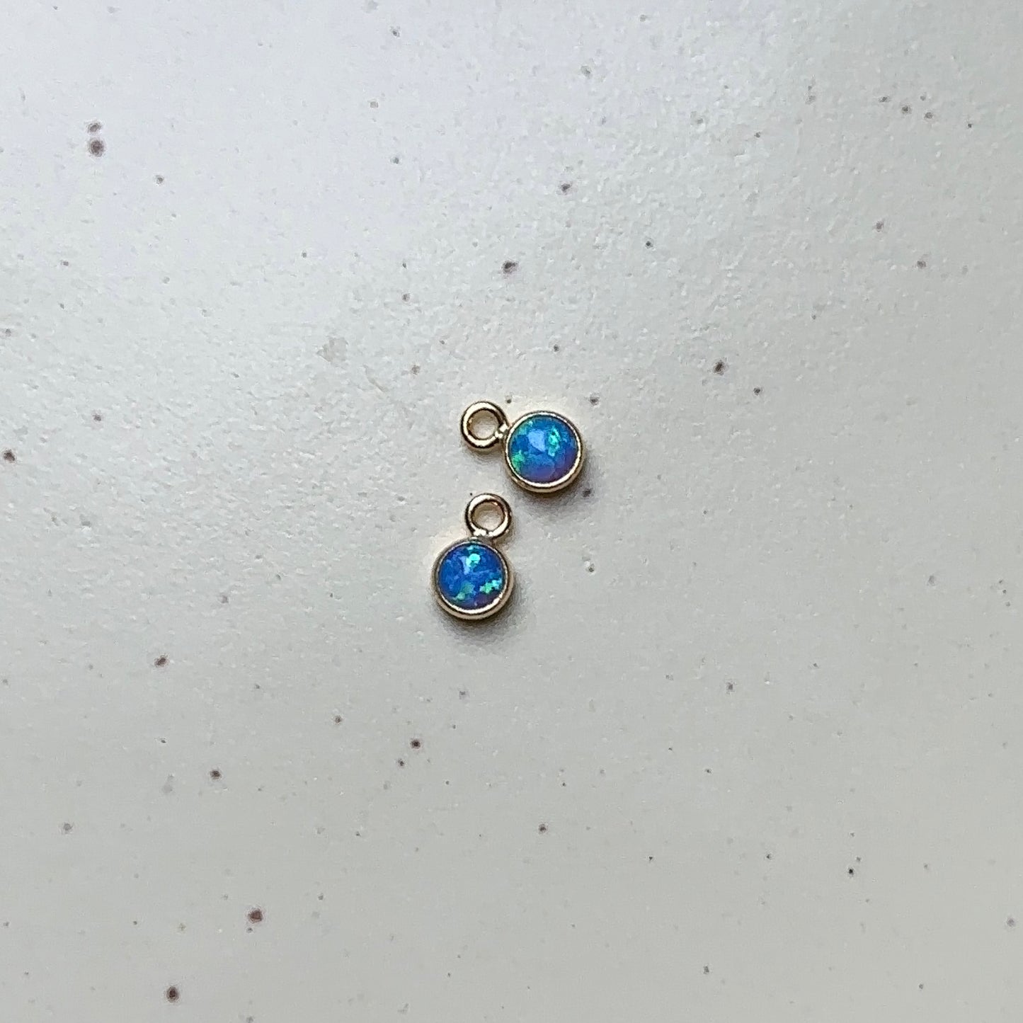 Gold Filled Opal Blue Pendant Charm