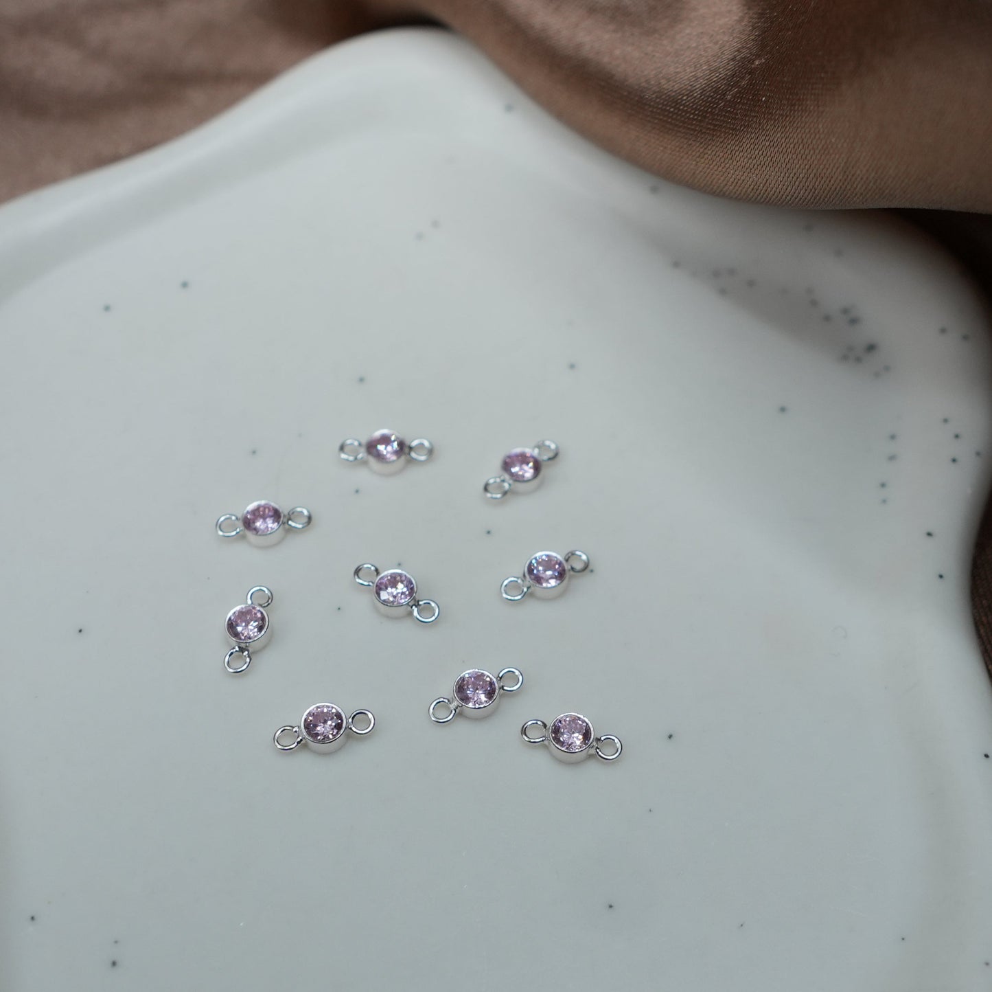 Sterling Silver Pink Connector Charm