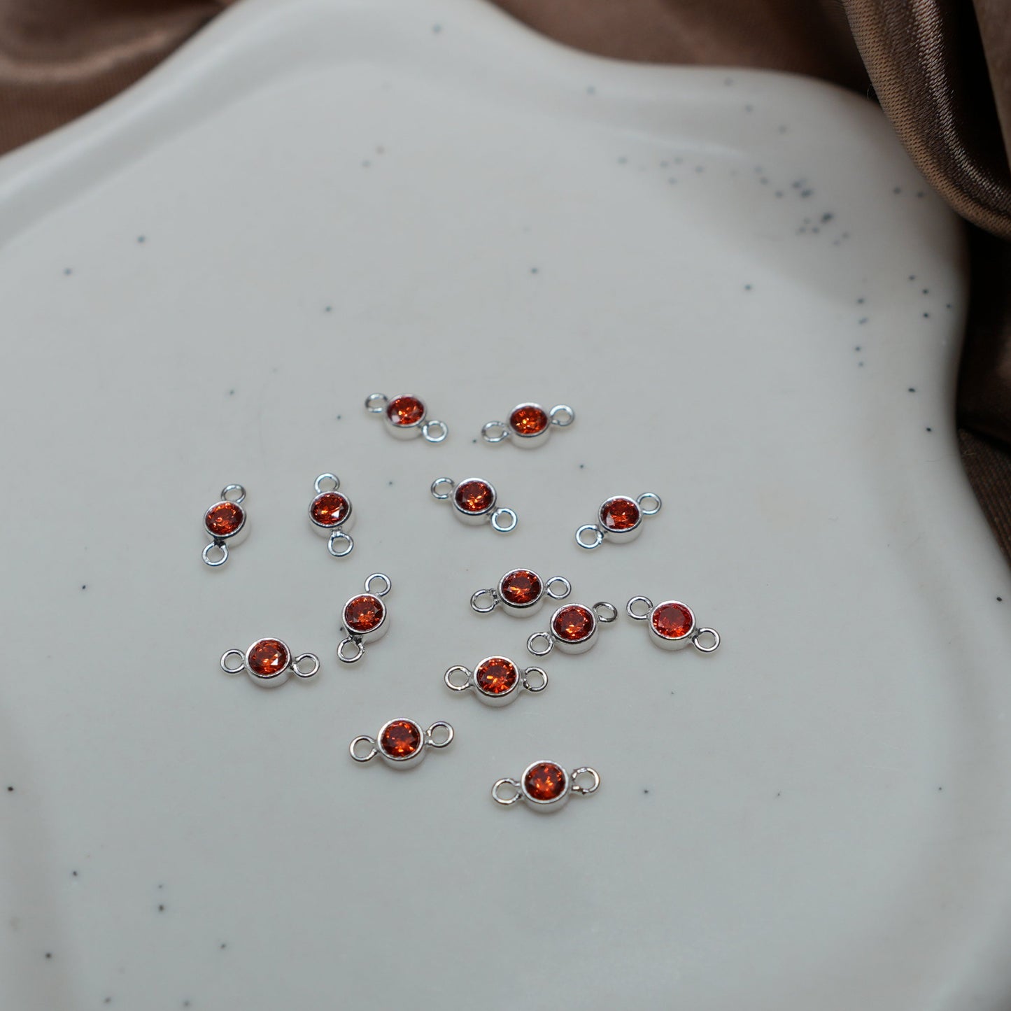 Sterling Silver Ruby Connector Charm