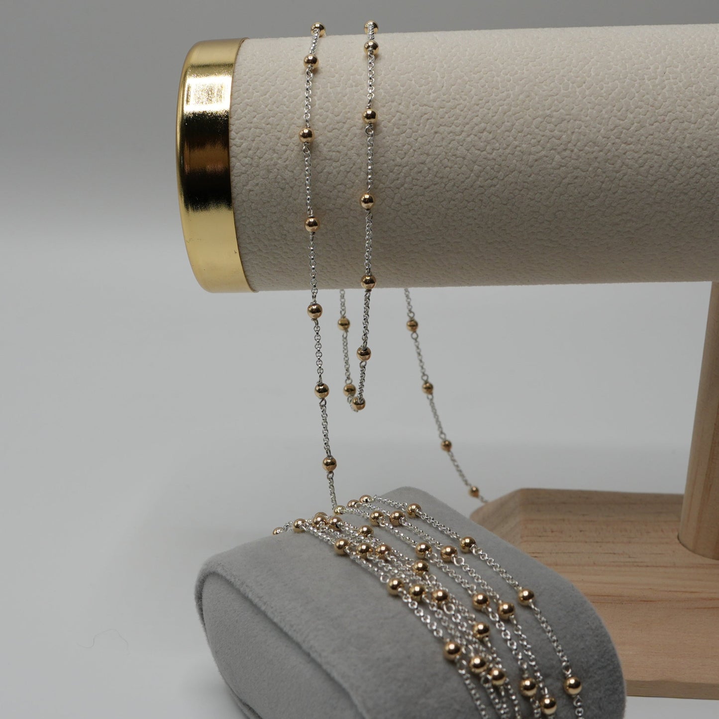 Sterling Silver & Gold Filled Beaded Chain