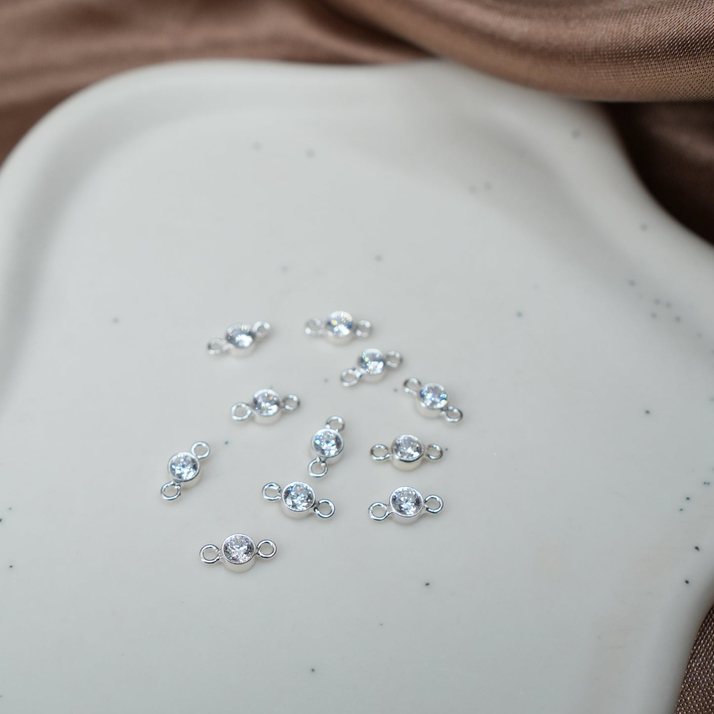 Sterling Silver Crystal Connector Charm