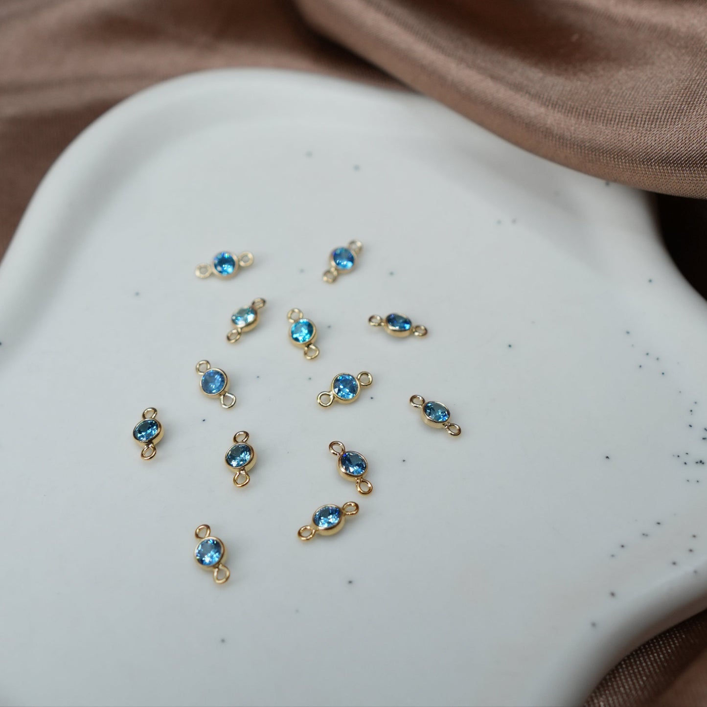 Gold Filled Aqua Connector Charm