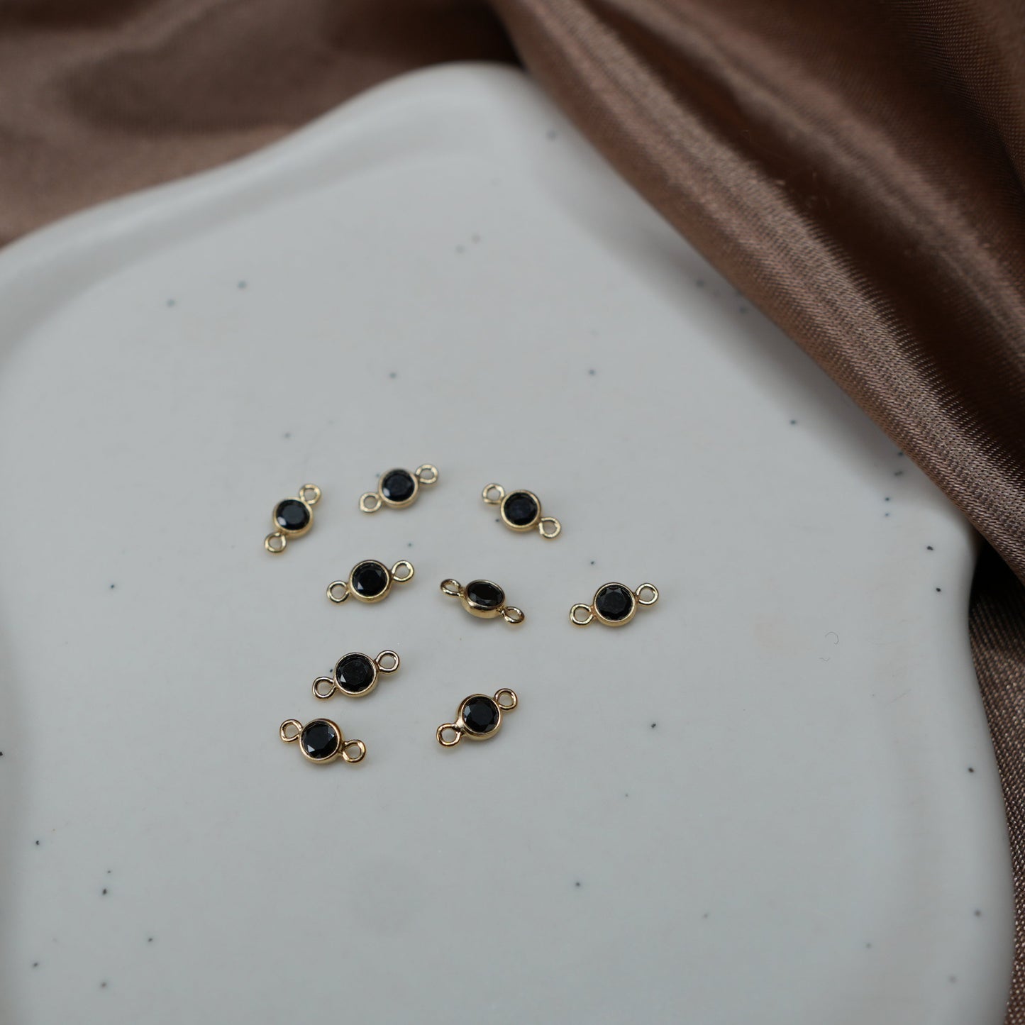 Gold Filled Black Connector Charm