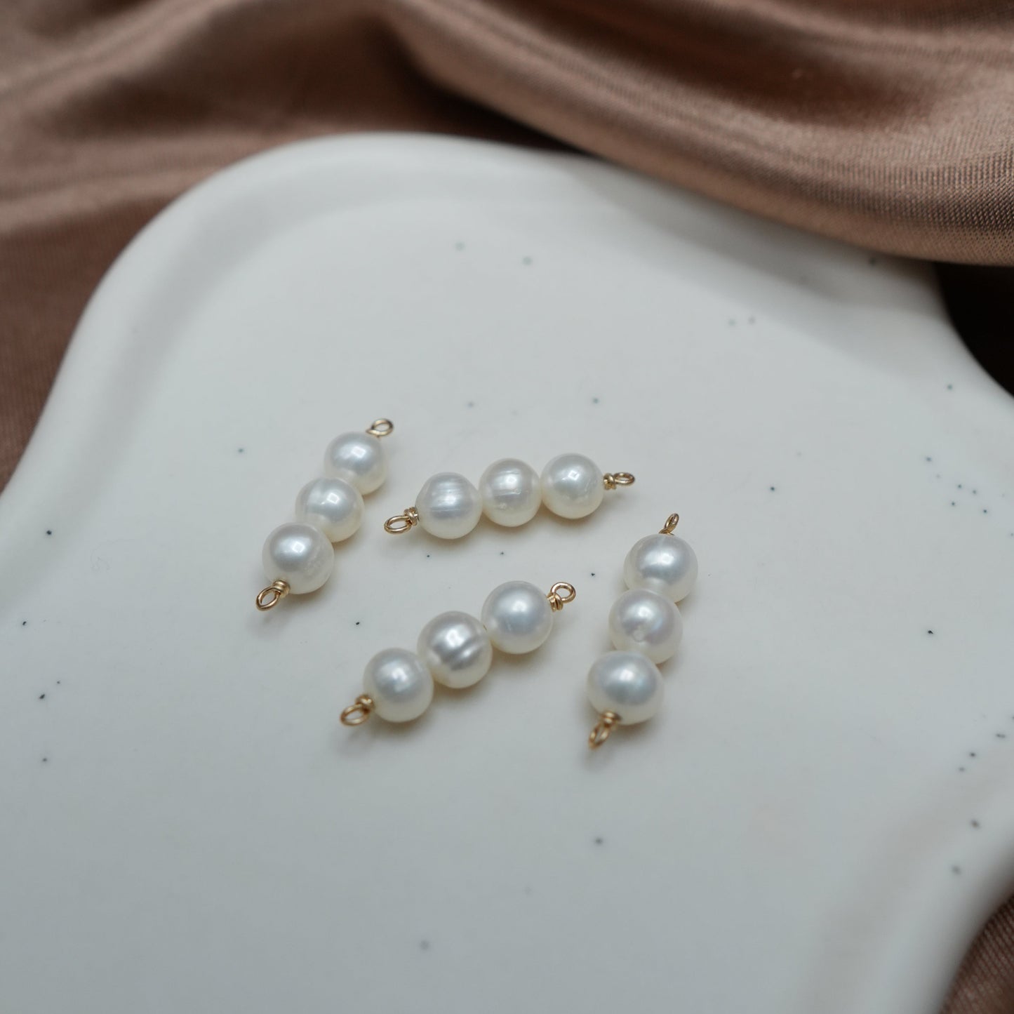 Gold Filled Three Pearl Connector