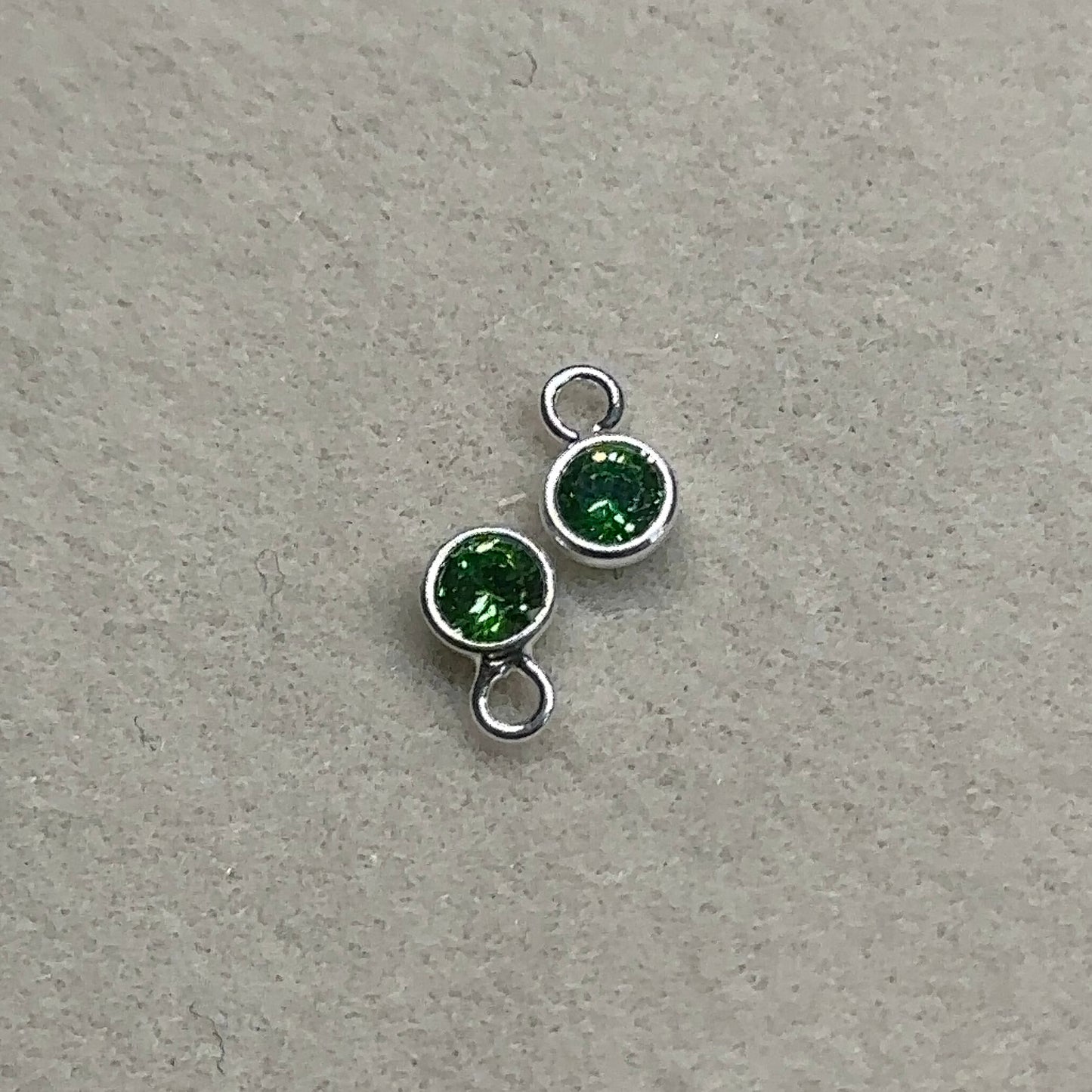 925 Sterling Silver Green Pendant Charm