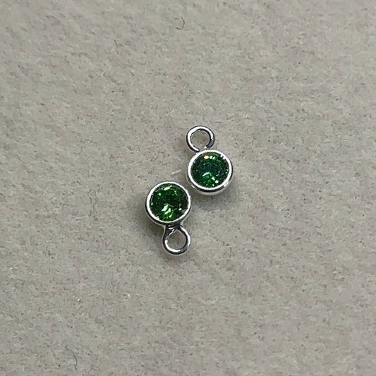 925 Sterling Silver Green Pendant Charm