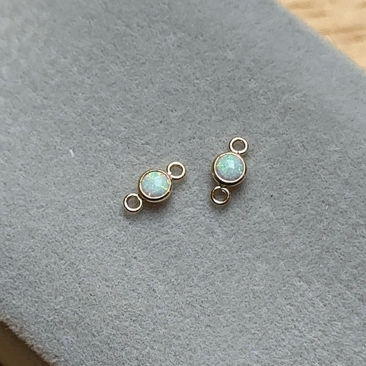 Gold Filled Opal Connector Charm