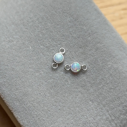 Sterling Silver Opal Connector Charm