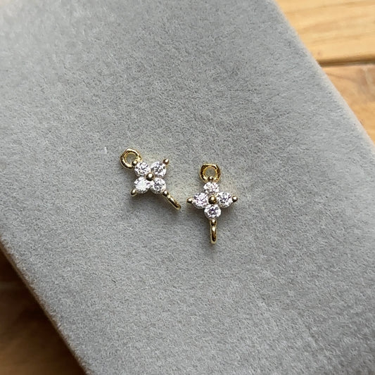 Gold Plum Blossom Connector Charm