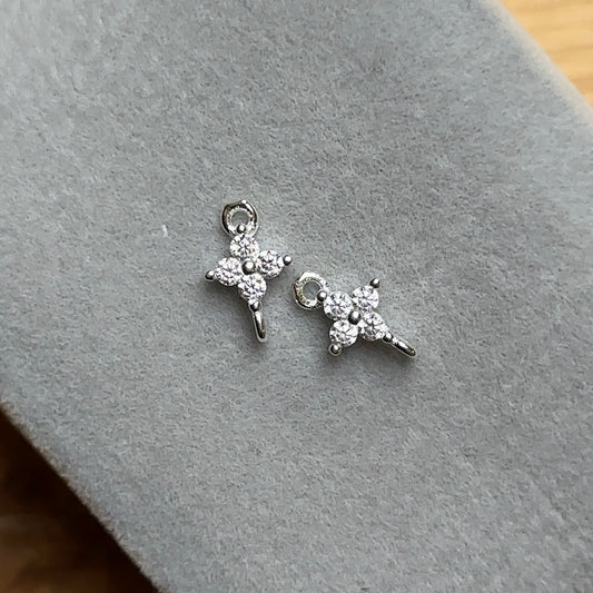 Sterling Silver Plum Blossom Connector Charm