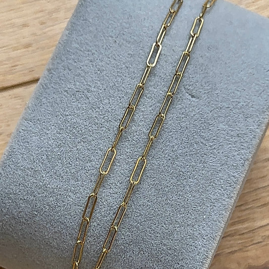 14K Gold Filled Small Paper Clip Chain