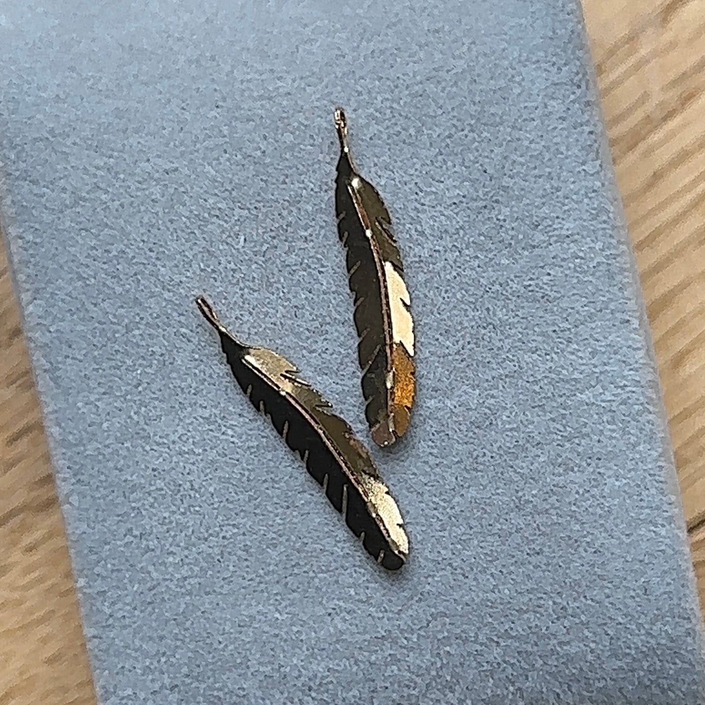 14k Gold Filled Feather Pendant Charm