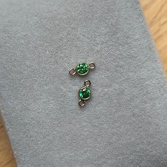 14K Gold Filled Emerald Connector Charm