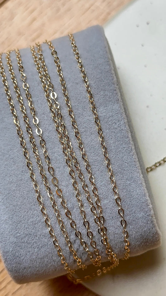 14k Gold Filled Flat Cable Chain