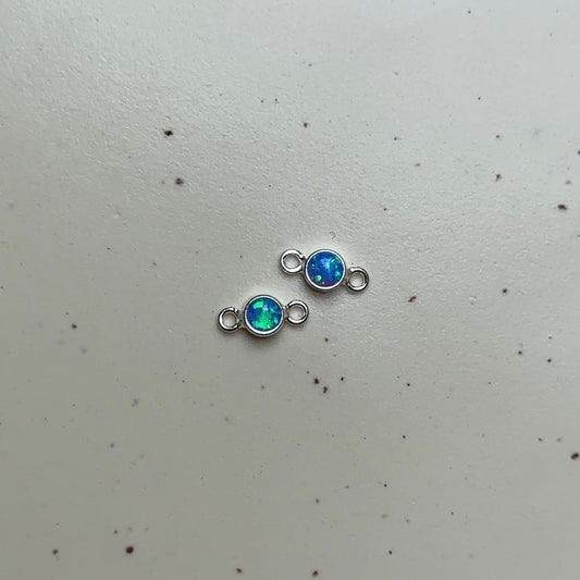 Sterling Silver Blue Opal Connector